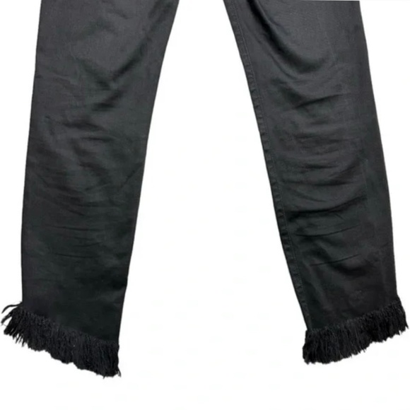 FRAME DENIM Le High Straight Shredded Raw Hem in Noir Size 29 - Picture 3 of 12
